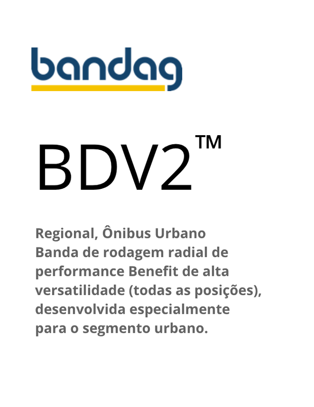 Logotipo do pneu Bandag BDV2. O texto diz 