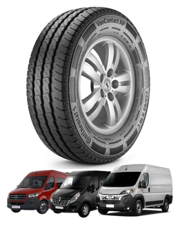 Pneu Continental Conti Hybrid HD3 para caminhão montado em uma roda prateada.