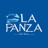 A blue logo for la panza latin bistro