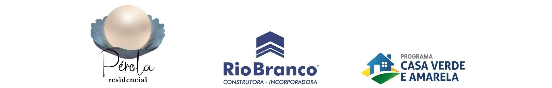 Três logotipos em fundo branco, incluindo um para rio branco