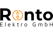 Das Logo für rento elektro gmbh ist schwarz und orange. Logo Ronto