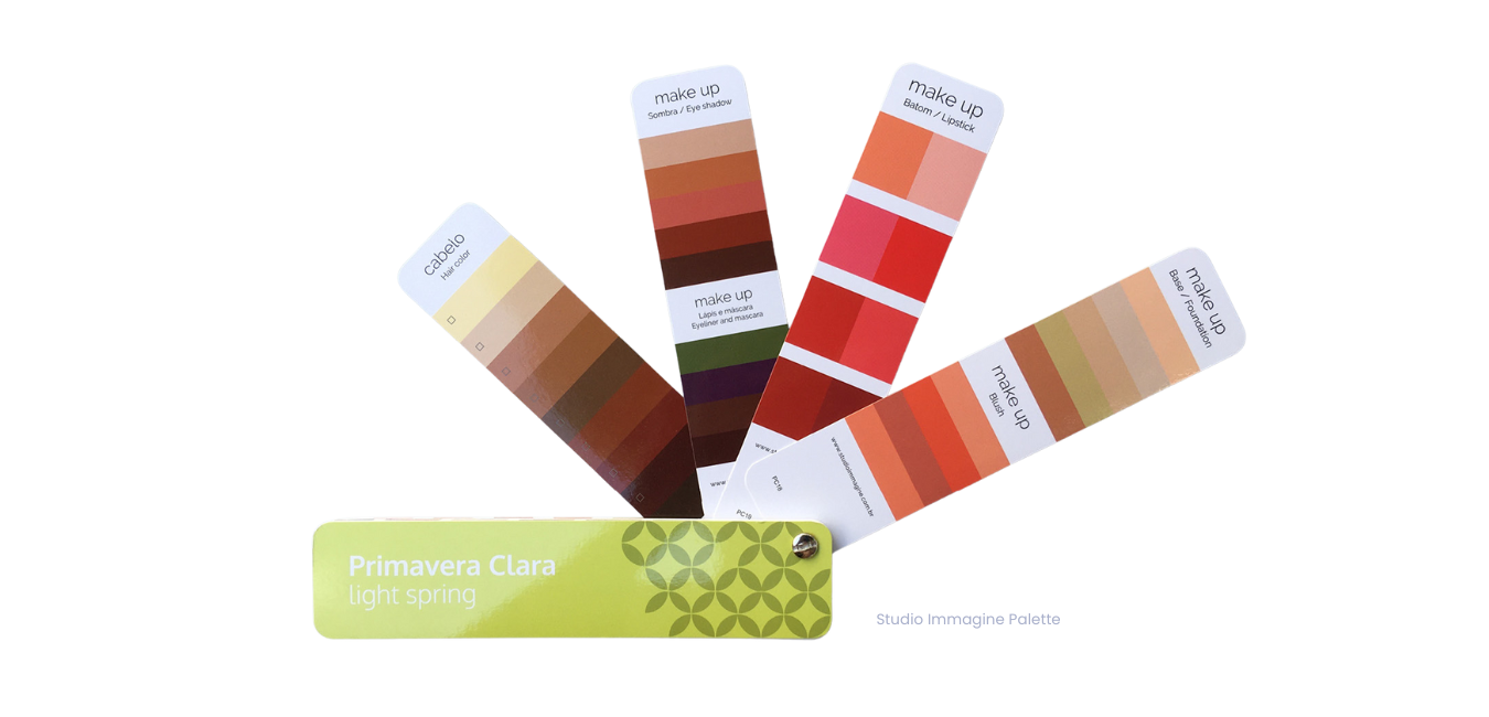 A bunch of color swatches with a green label that says primavera oak