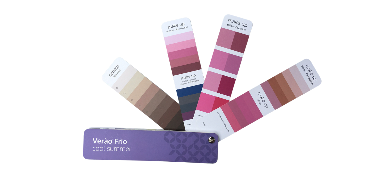 A purple fan with a bunch of different colors on it