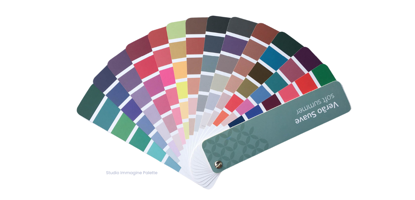 A fan with many different colors on it