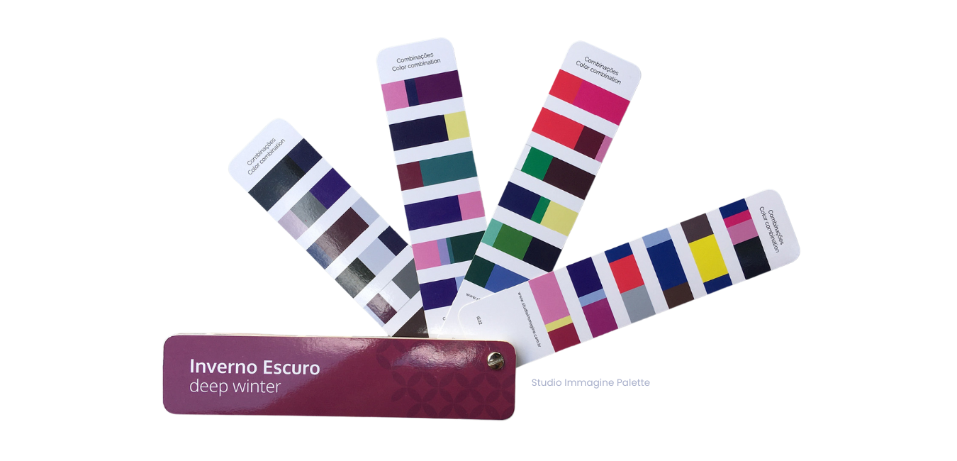 A bunch of cards with different colors on them