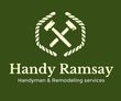 A logo for handy ramsay handyman and remodeling services