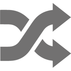 Two gray arrows crossing, representing shuffle or random.