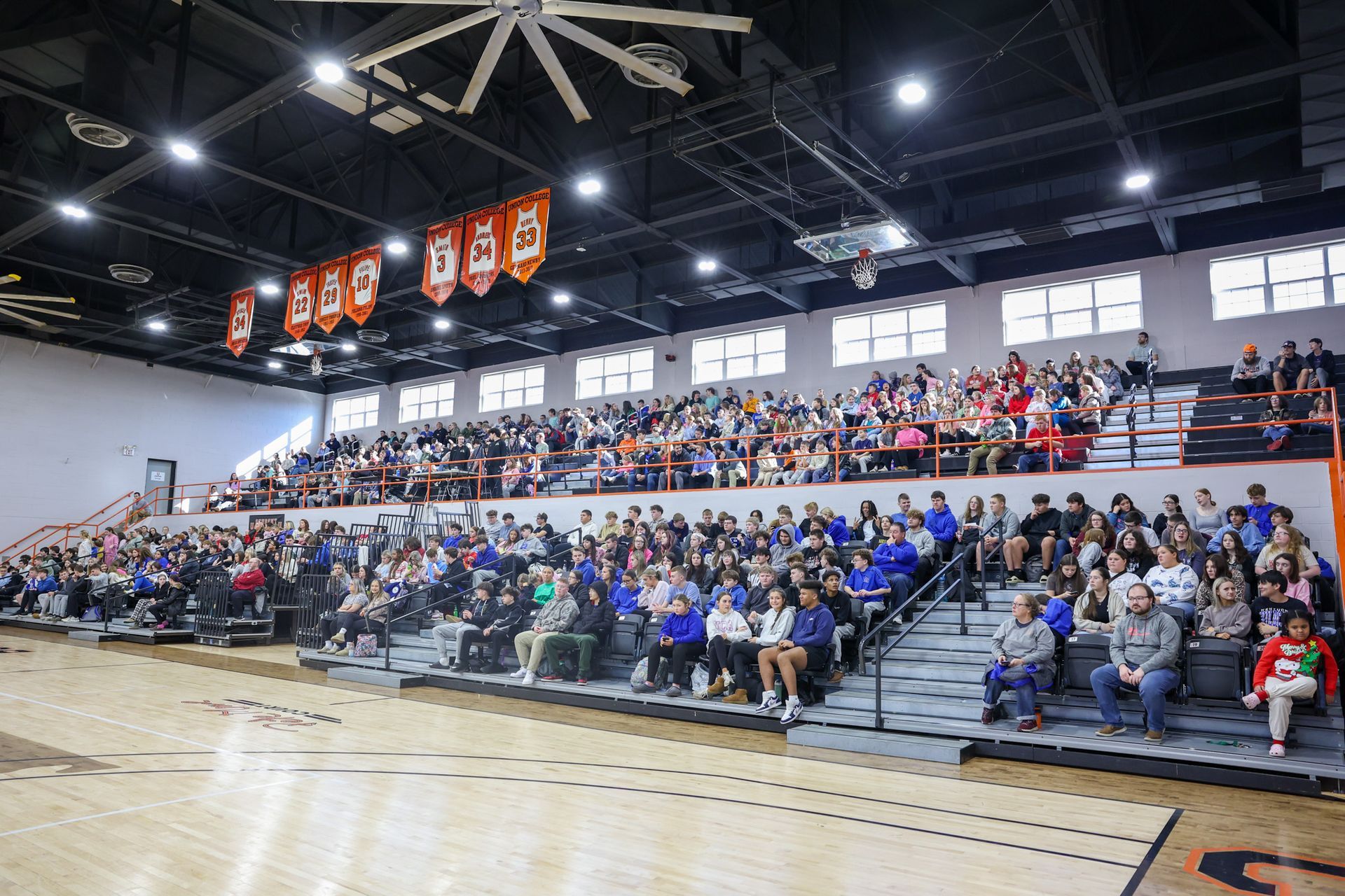 photo showing crowd of students in the stands