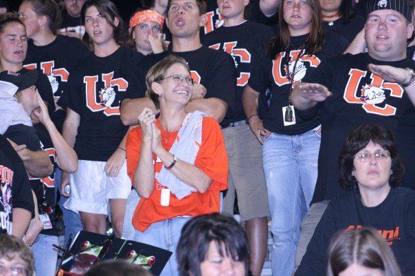 Dr. Christine Marley-Frederick smiling in a crowd of AVͷȲ students.