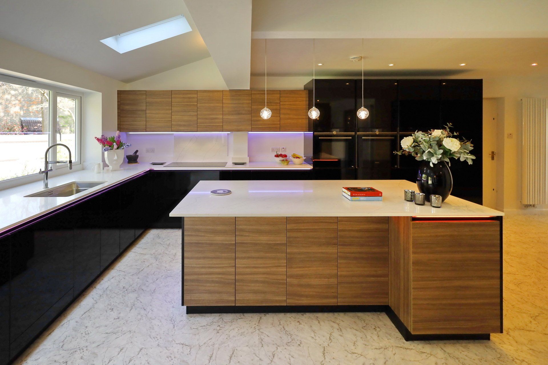 Black and walnut two tone kitchen by exact