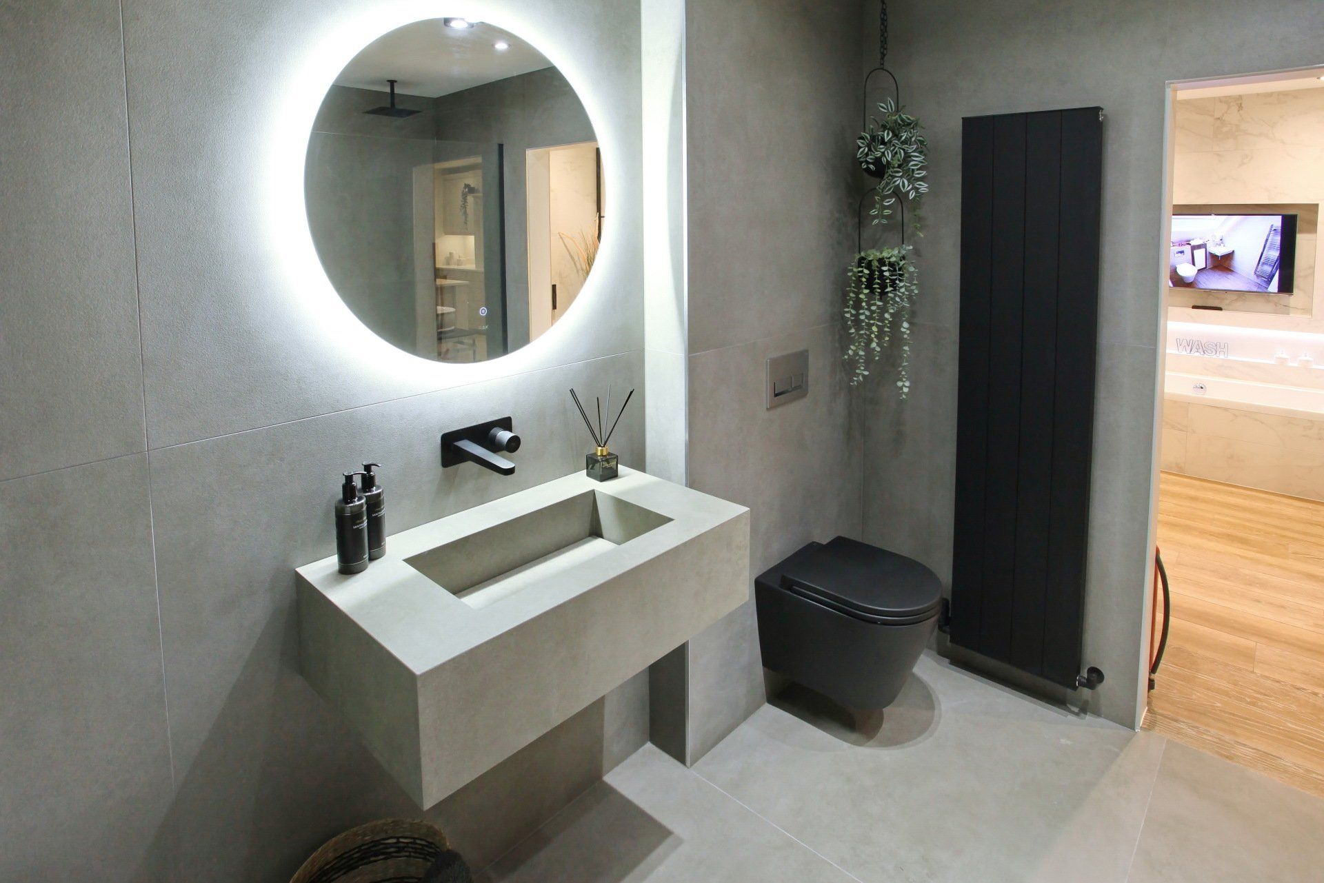 Mirror and sink in ensuite bathroom