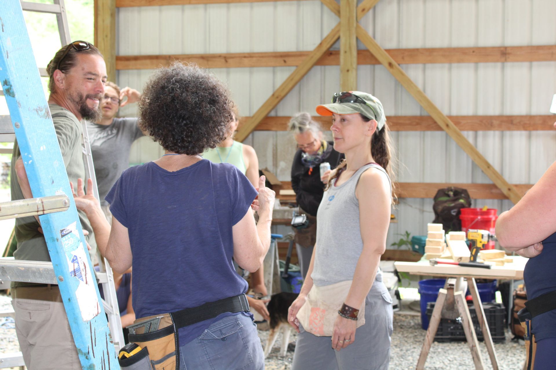 Jeramy Stauffer teaching tiny home building for Wild Abundance and Nanostead