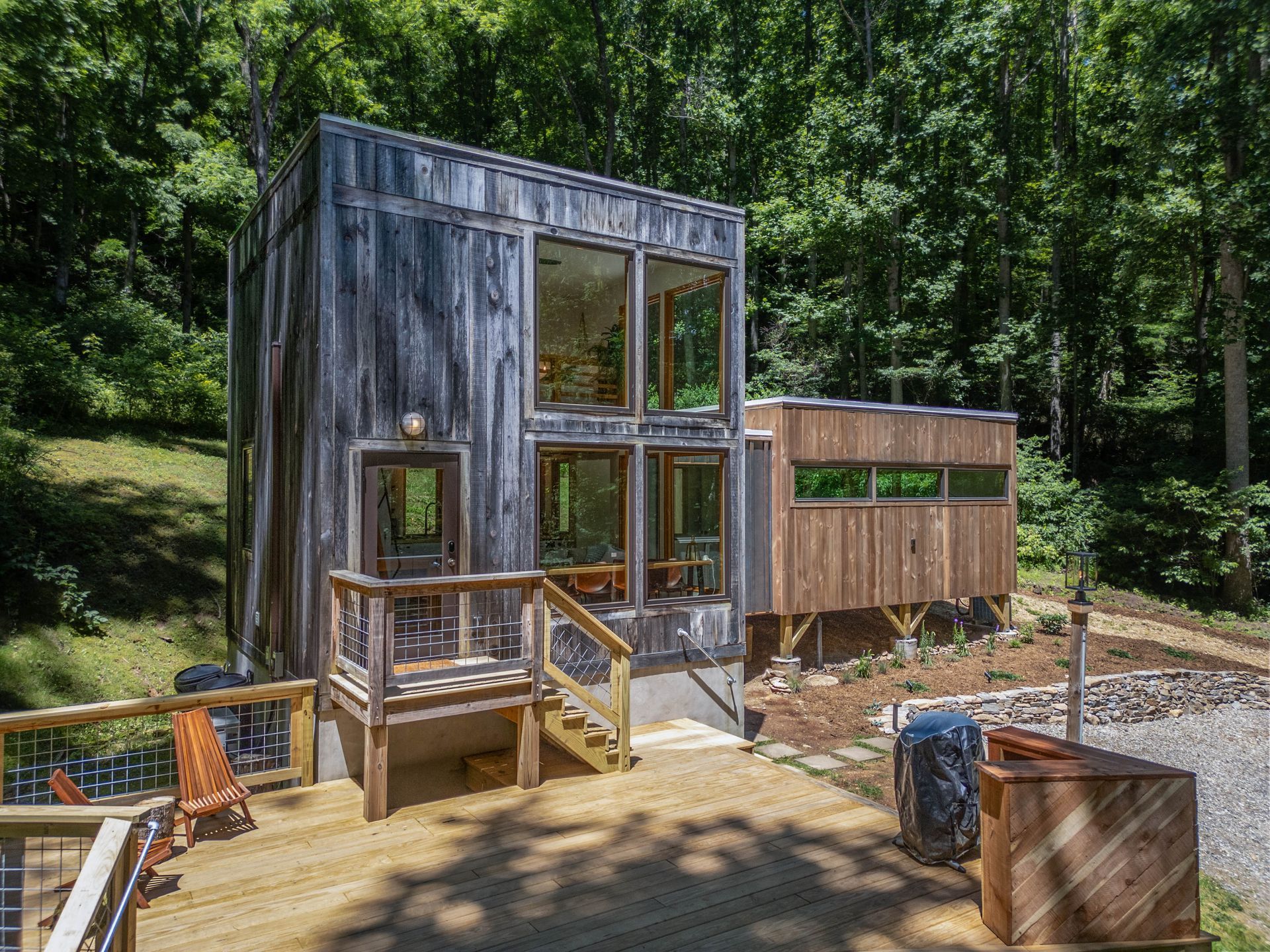 the front of tiny home in Asheville, NC