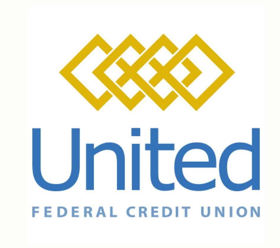 A blue and yellow logo for united federal credit union