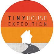 The logo for tinyhouse expedition is a circle with a house and a road in it.