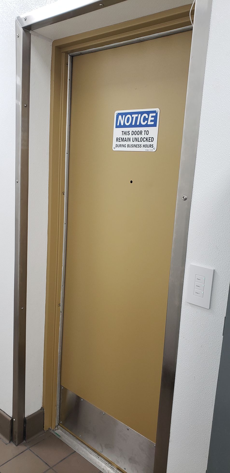 A door with a notice sign on it.