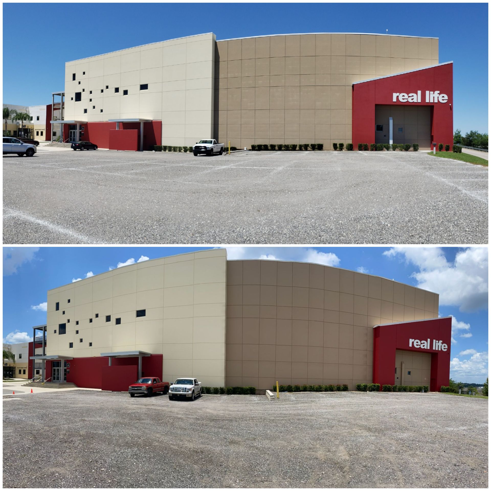 A before and after photo of a real life store