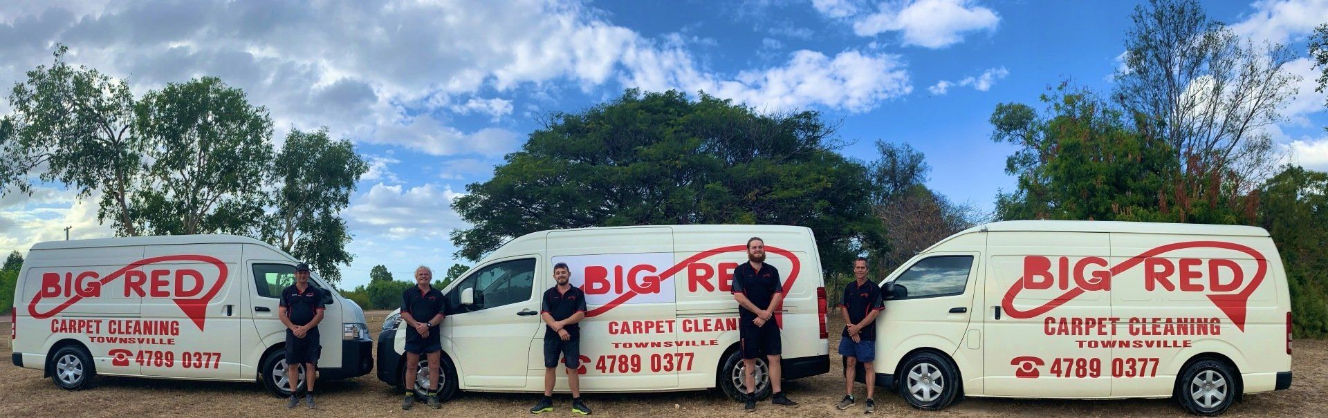 Three Vehicles And The Staffs — Carpet Cleaning In Townsville QLD
