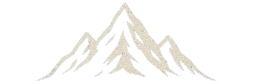 Catena montuosa di colore bianco sporco su sfondo bianco.