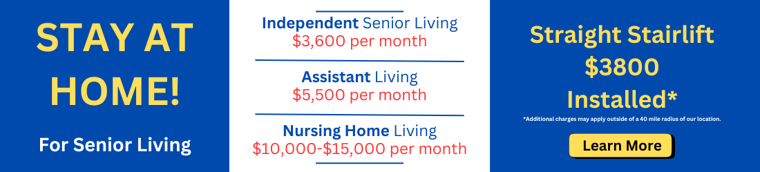 an ad for independent living for seniors - stairlifts for $3800