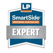 LP SmartSide Preferred Contractor Expert logo on a white background.