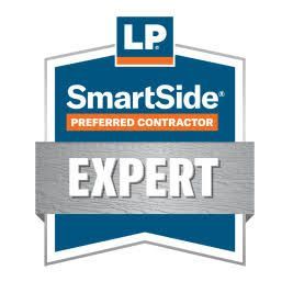 LP SmartSide Preferred Contractor Expert logo on a white background.