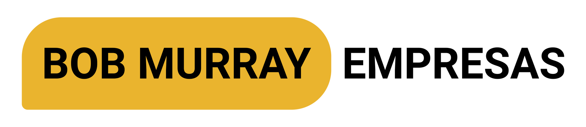 Logotipo de Bob Murray Empresas — texto negro sobre rectángulo amarillo redondeado