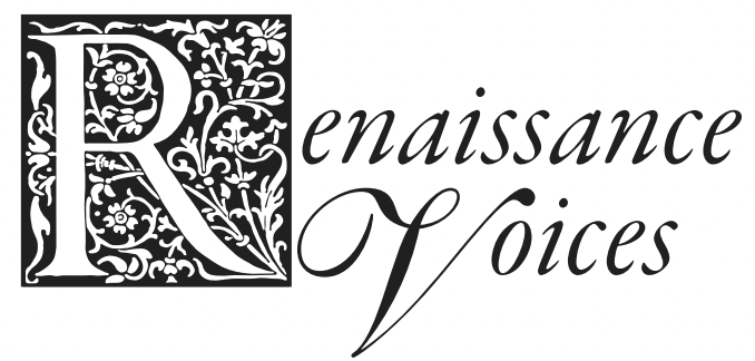 Renaissance Voices logo. A large, ornate 
