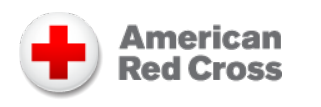 American Red Cross logo: red cross in white circle, gray text to the right.
