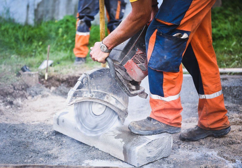 Cutting Concrete Block With A Circular Saw — Watson, LA — Capitol City Concrete Cutters LLC