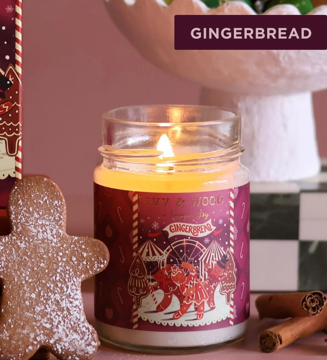 Gingerbread Christmas Candle