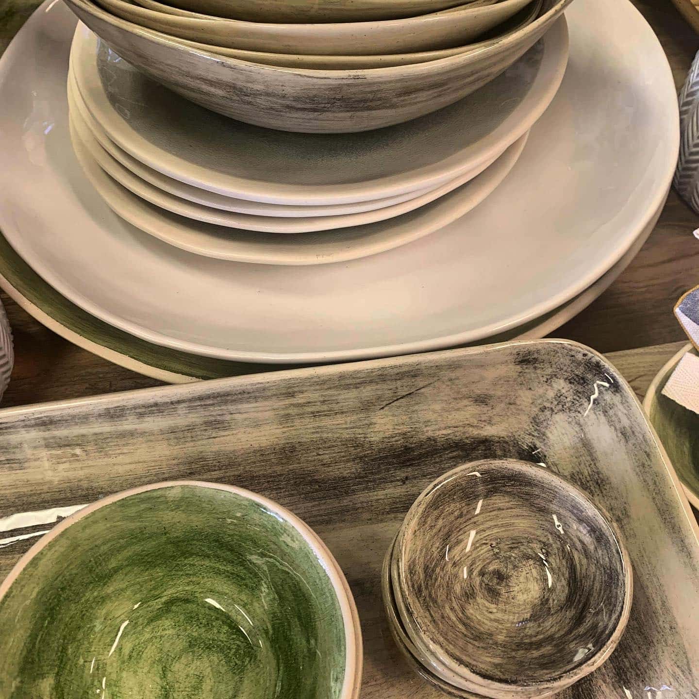 Green And Black Crockery — Homewares Store In Central Highlands,QLD