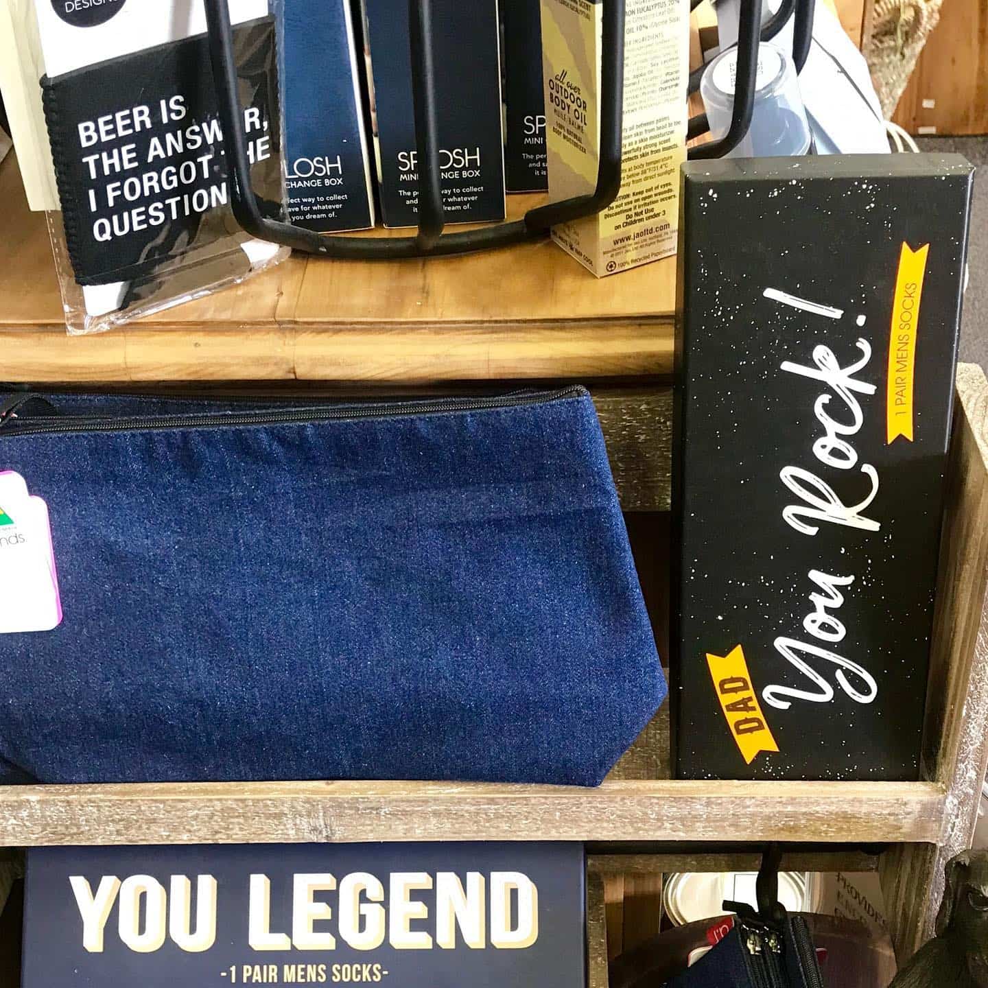 Men's Socks And Denim Purse In Store — Men's Gifts In Central Highlands, QLD