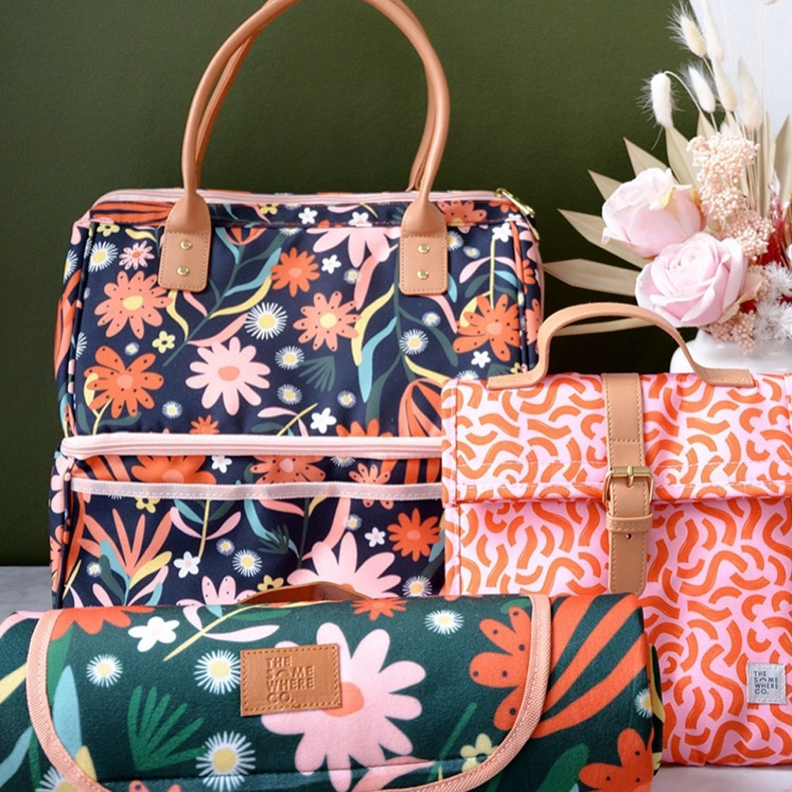 Assorted Floral Designs Of Bags — Homewares Store In Central Highlands,QLD