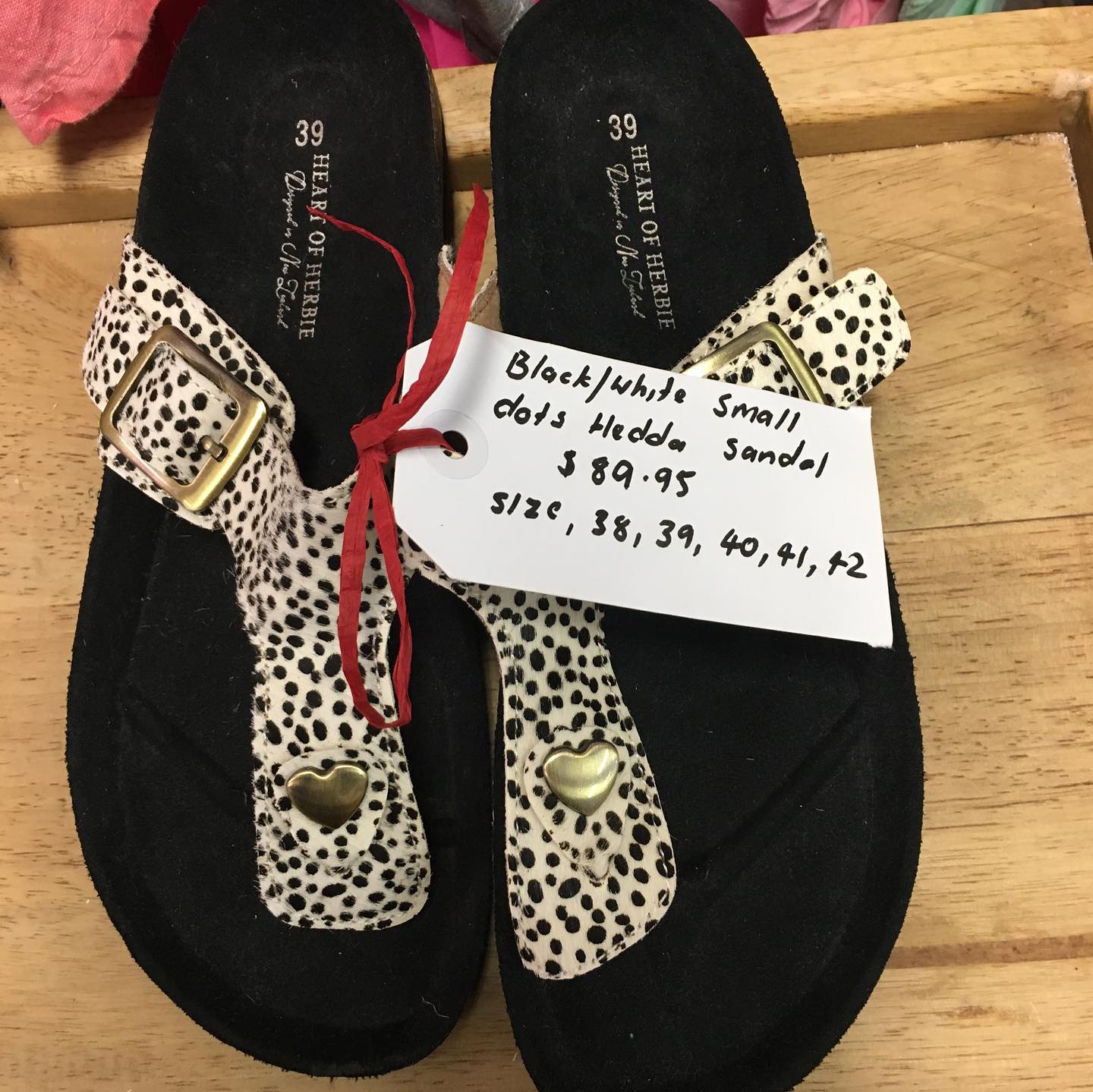 Black And White Small Dots Hedda Sandal — Clothing In Central Highlands, QLD