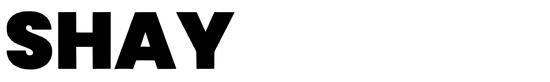 The word shay is written in black on a white background