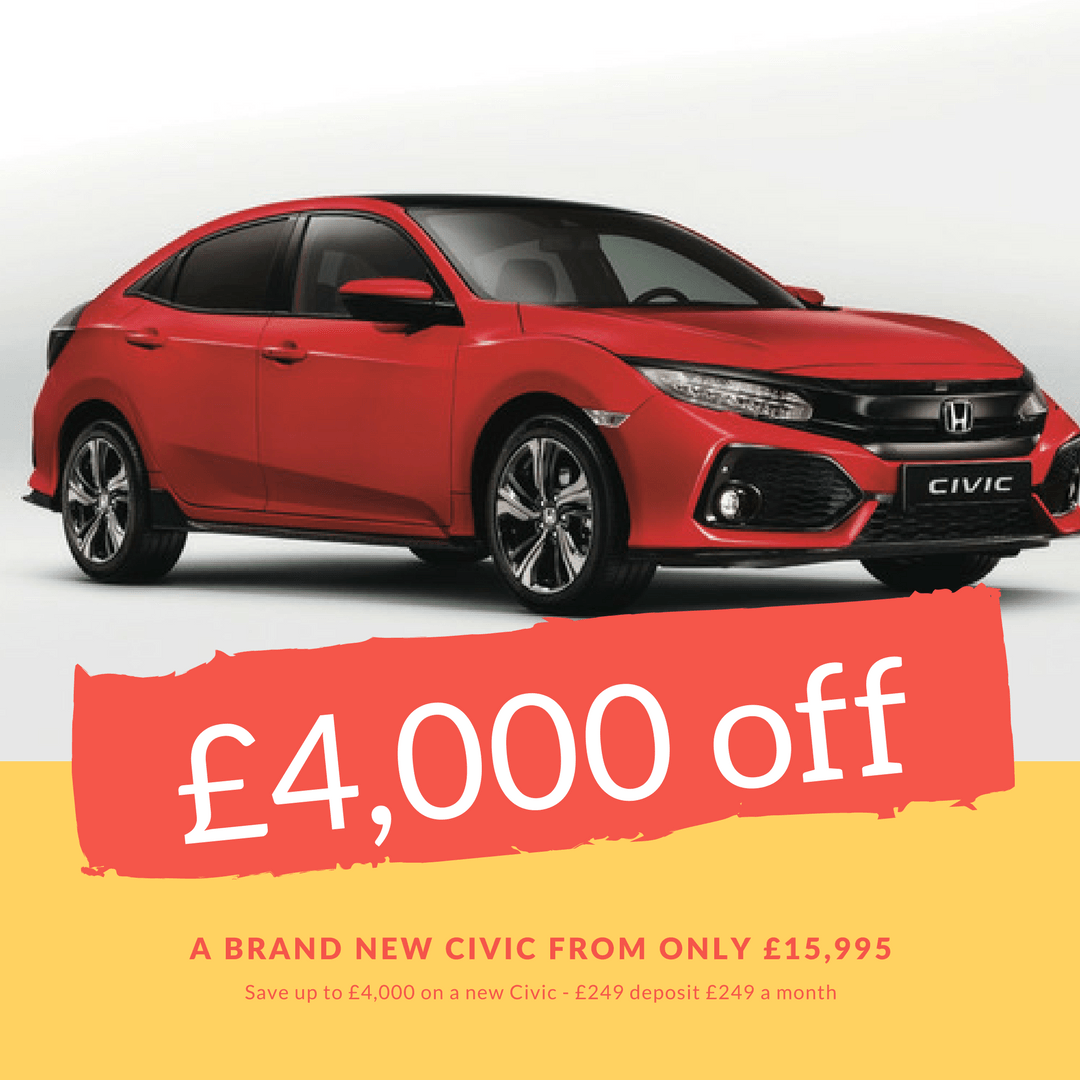 New Civic from £249 deposit & £249 a month
