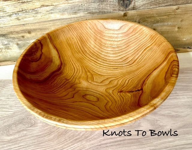 Hand turned wood Salad Bowl. Black Cherry Salad Bowl from the Kawartha Lakes.
