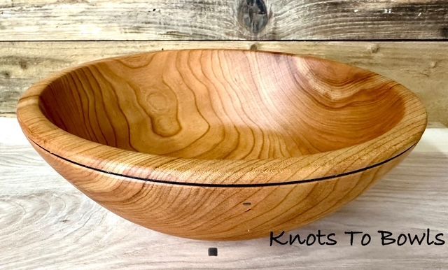 Small Wood Salad Bowl. Hand Turned Cherry Salad Bowl. Made In The Kawartha Lakes.