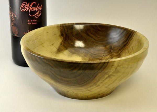 Walnut wood bowl.