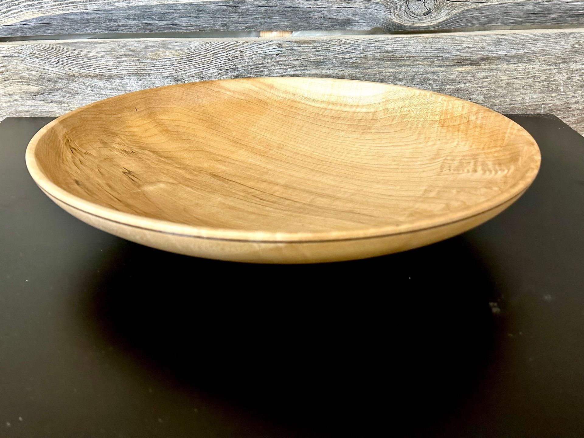 Curly Maple Handcrafted Fruit Wood Bowl.