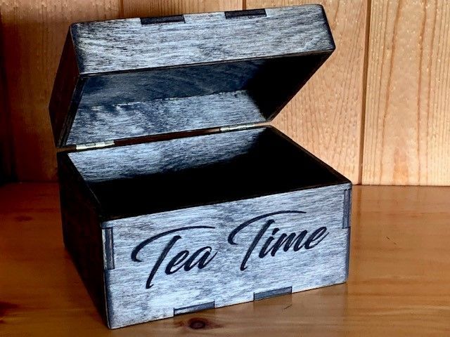 Tea bag box rustic grey