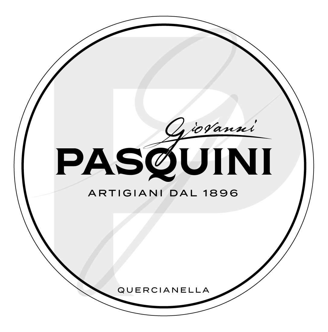 Logo Giovanni Pasquini Artigiani dal 1896 in bianco tondo