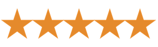A row of orange stars on a white background.