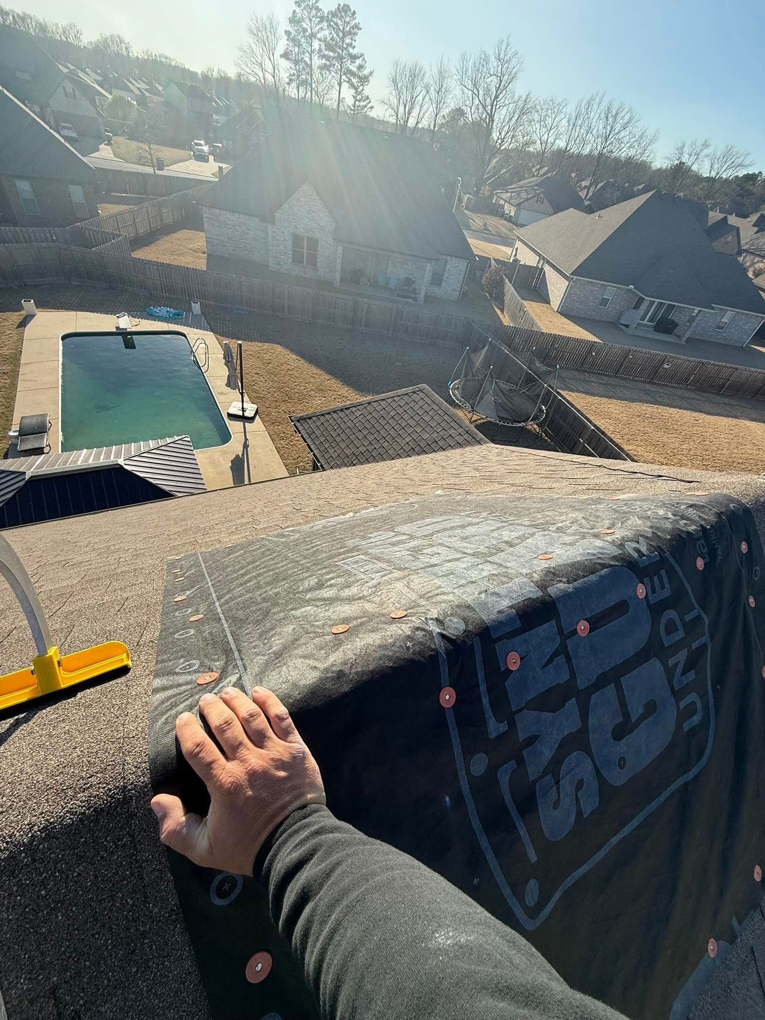 Wind damaged roof replacement service in Brookland, AR
