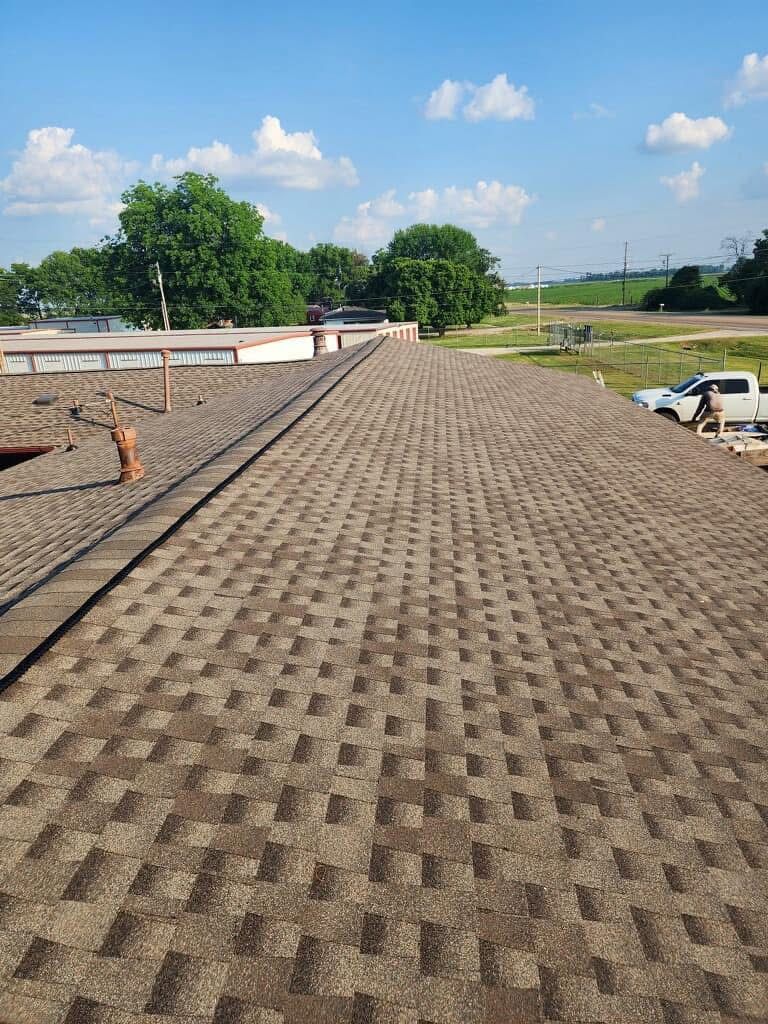 Commercial asphalt roof installation in Brookland, AR
