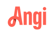 The word angi is written in red letters on a white background.