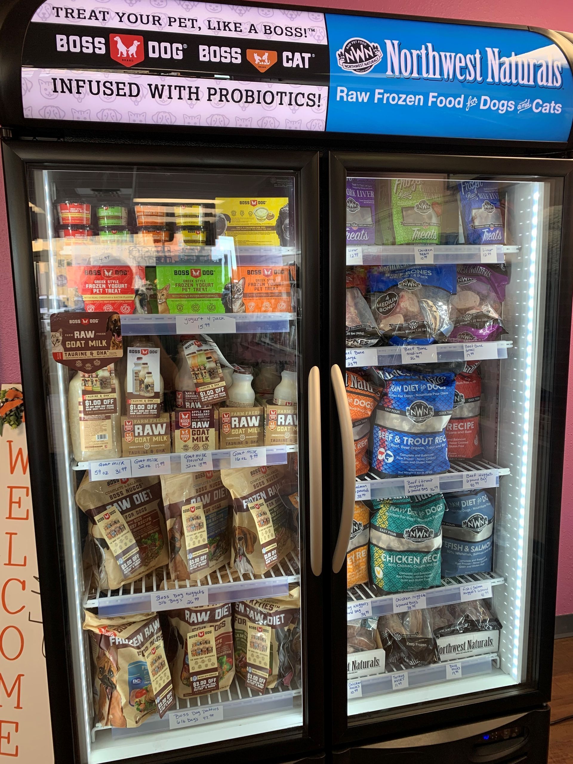 A bowl of dog food on an orange background.