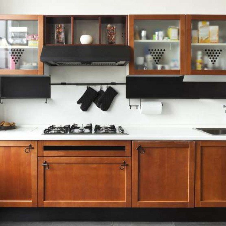 wooden cabinets
