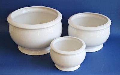 tre vasi in porcellana bianca Torino